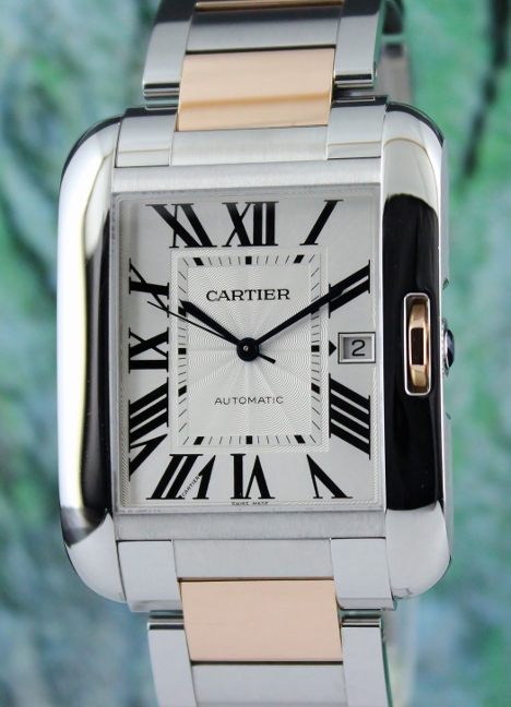 (image for) Cartier Tank Angalise 18K Rose Gold & Stainless Steel Automatic Watch / W5310007